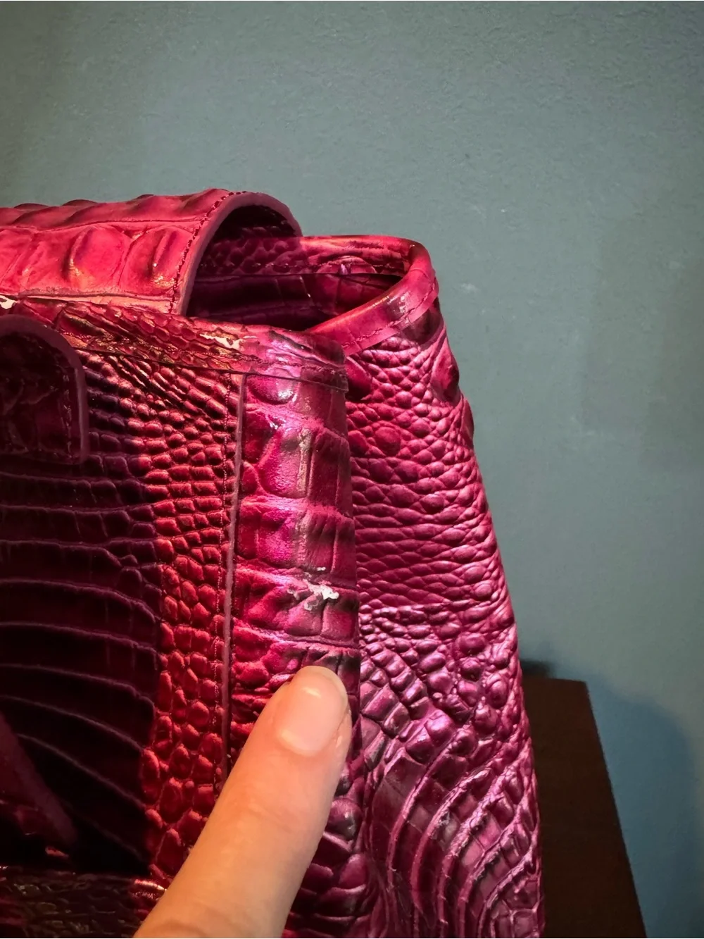 Brahmin Maddie Hot Pink Pomegranate Melbourne Sling Bag backpack *READ*